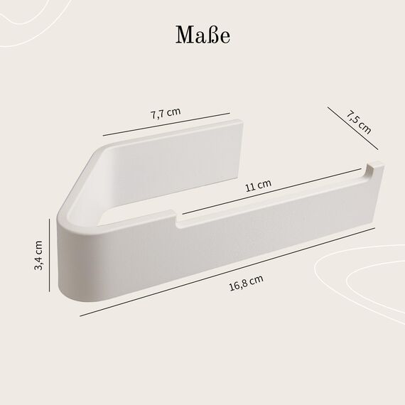 Designfabrik Hamburg Toilettenpapierhalter ohne Bohren | Klopapierhalter zum Kleben | Klorollenhalter Bad | WC Rollenhalter selbstklebend | Toilettenpapierhalter Weiß | Modernes Design