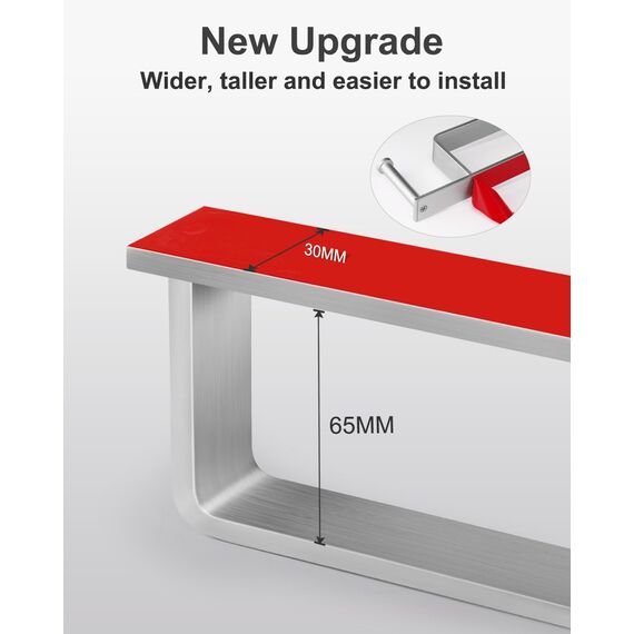 LIVEHITOP Handtuchhalter Ohne Bohren Silber, 2PCS Selbstklebend Gästehandtuchhalter Handtuchstange Edelstahl Gebürstet 43.5CM Handtuch Halterung mit Haken für Badezimmer