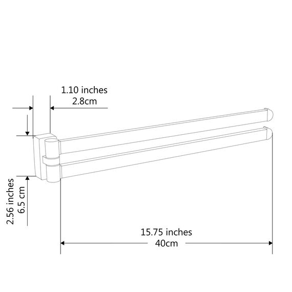 BGL Handtuchhalter Gold, Edelstahl, Wandmontage, Handtuchhalter mit 2 Schwenkstangen