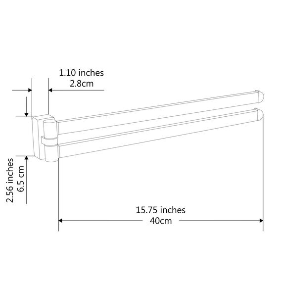 BGL Verchromter Handtuchhalter, Edelstahl, Wandmontage, Handtuchhalter mit 2 Schwenkstangen