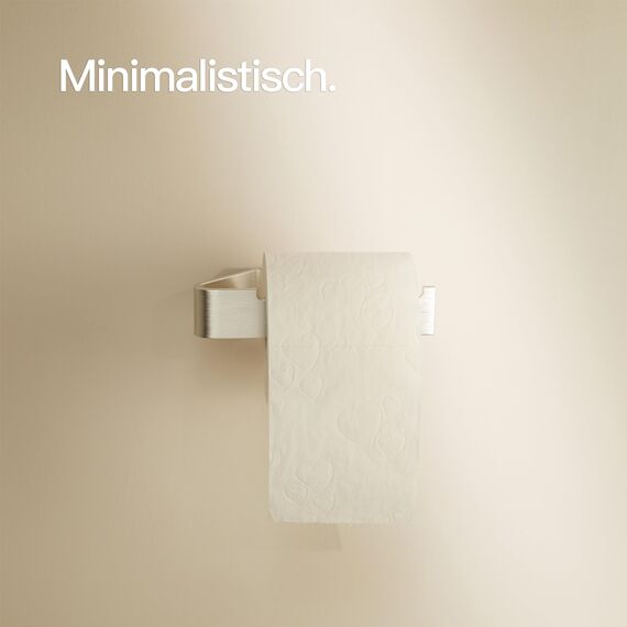 Designfabrik Hamburg Toilettenpapierhalter ohne Bohren | Klopapierhalter zum Kleben | Klorollenhalter Bad | WC Rollenhalter selbstklebend | Toilettenpapierhalter Silber | Modernes Design
