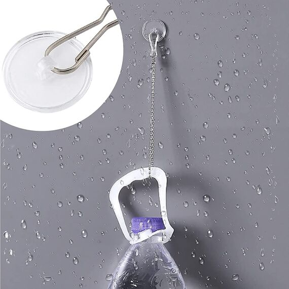 VBNZBK 30 Stück Transparente Selbstklebende Deckenhaken, Haken Decke ohne Bohren, Klebehaken Decke mit Fahnenmast-Clips für Schlafzimmer, Badezimmer, Küche, Schlafzimmer Wand, Karneval