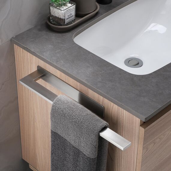 Dvocel Handtuchhalter ohne Bohren Handtuchhalter 304 Edelstahl Gebürstet Handtuchstange Wand Montierter Einarmig Handtuchhalter Kleben für Badezimmer Toilette Küche Silber