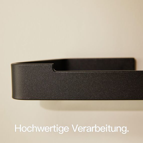 Designfabrik Hamburg Toilettenpapierhalter ohne Bohren | Klopapierhalter zum Kleben | Klorollenhalter Bad | WC Rollenhalter selbstklebend | Toilettenpapierhalter Schwarz | Modernes Design