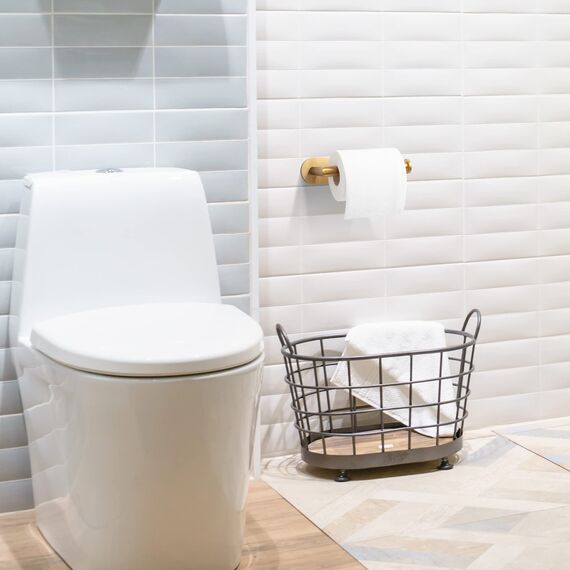 HITSLAM Gold Messing Gebürstet Toilettenpapierhalter Ohne Bohren, Klopapierhalter SUS304 Edelstahl für Küche und Badzimmer