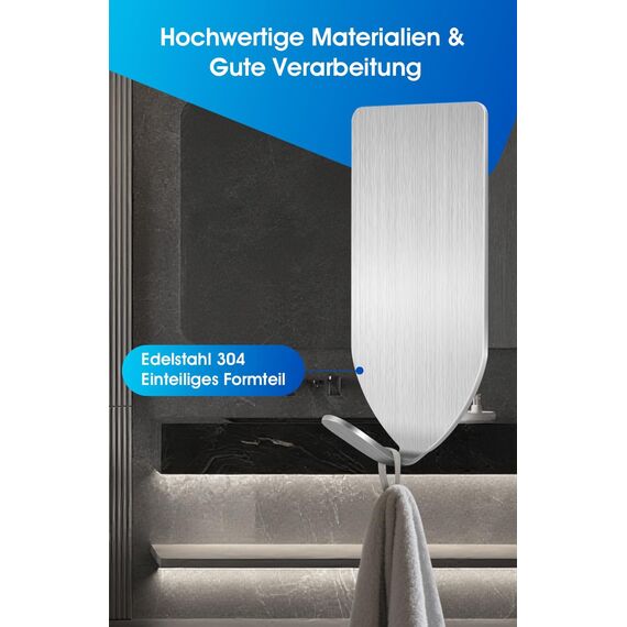 Handtuchhalter Ohne Bohren 20 Stk, 304 Edelstahl Haken Selbstklebend, Klebehaken Extra Stark Kann Großen Artikel hänge, Handtuchhaken für Bad, Küche, Deko, Klebehaken Wasserfeste & Langlebige