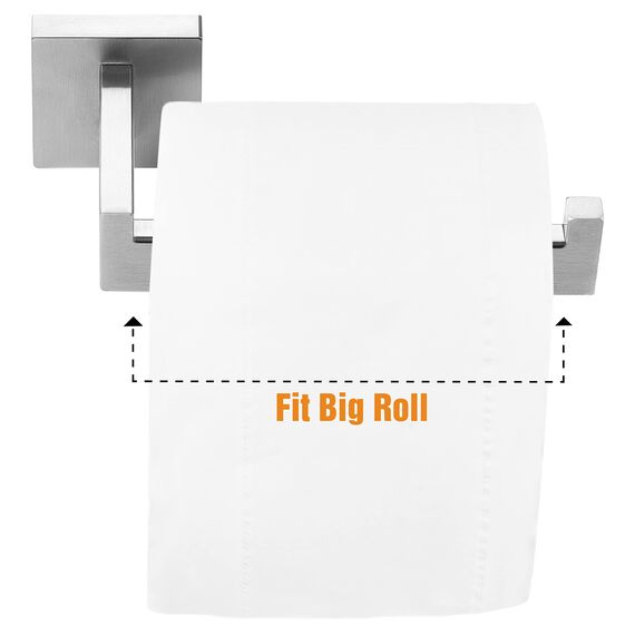 HITSLAM Toilettenpapierhalter Gebürstetes Nickel mit Bohren Edelstahl 304 Klopapierhalte für Küche und Badzimmer Toilette Toilettenpapier Quadrat WC Papier Halterung Rostfrei Klopapierhalter 2er Pack