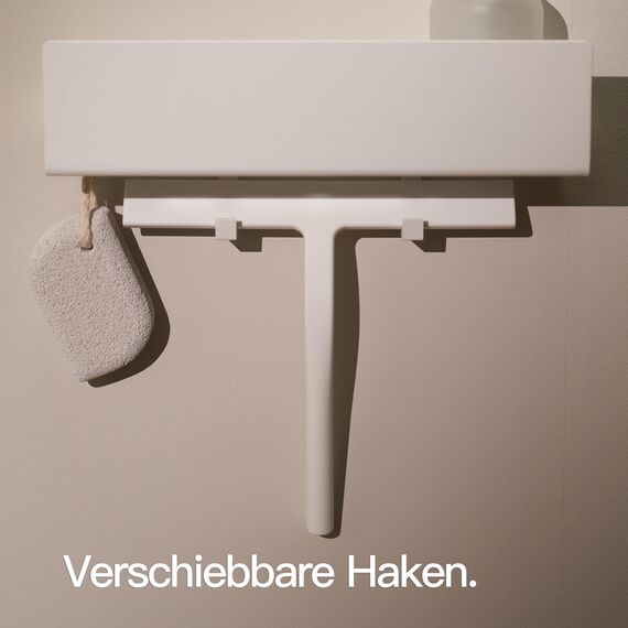 Designfabrik Hamburg Duschablage ohne Bohren | Badezimmer Organizer | Duschregal ohne Bohren | Badregal | Hängeregal | Wandregal | Duschkorb selbstklebend | Duschablage Weiß 30 cm