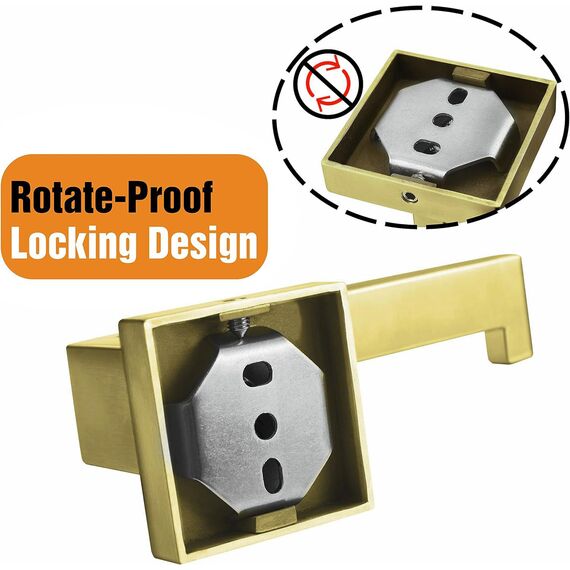 HITSLAM Gold Toilettenpapierhalter Messing Gebürstet mit Bohren Edelstahl 304 Klopapierhalte für Küche und Badzimmer Toilette Toilettenpapier Quadrat WC Papier Halterung Rostfrei Klopapierhalter