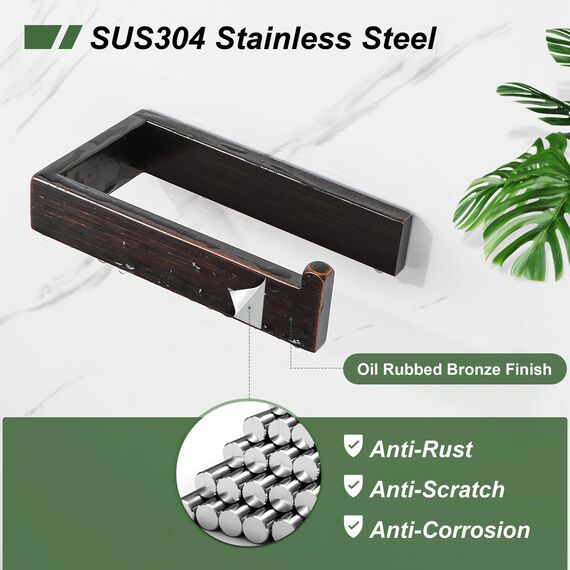 SAYAYO Toilettenpapierhalter Klopapierhalter Edelstahl Toilettenpapierhalter Bohren Bronze Toilet Paper Holder WC Rollenhalter 150 x 85mm für Badezimmer und Küchen