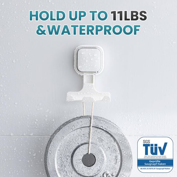 TAILI Saugnapf Rasierklingenhalter für Dusche 2 Pack Vakuum Saug Rasierhaken für Badezimmer, Handtuch, Rasierapparat Aufhänger für Dusche Wand Abnehmbar Wasserdicht Quadratisch Geformt, Weiß