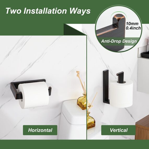 SAYAYO Toilettenpapierhalter Klopapierhalter Edelstahl Toilettenpapierhalter Bohren Bronze Toilet Paper Holder WC Rollenhalter 150 x 85mm für Badezimmer und Küchen