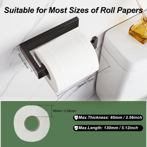 SAYAYO Toilettenpapierhalter Klopapierhalter Edelstahl Toilettenpapierhalter Bohren Bronze Toilet Paper Holder WC Rollenhalter 150 x 85mm für Badezimmer und Küchen