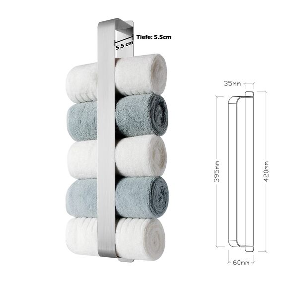 Handtuchhalter Ohne Bohren, Gästehandtuchhalter Selbstklebend, Edelstahl Handtuchstange Wandmontage 42CM