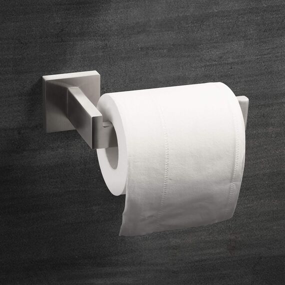 HITSLAM Silber Gebürstetes Nickel Toilettenpapierhalter mit Bohren Edelstahl 304 Klopapierhalte für Küche und Badzimmer Toilette Toilettenpapier Quadrat WC Papier Halterung Rostfrei Klopapierhalter