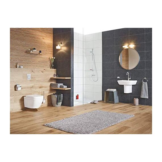 GROHE Essentials, WC Toilettenpapierhalter (einfache Montage ohne Bohren, klebbar, inklusive Abdeckung, pflegeleicht), chrom, 40367001