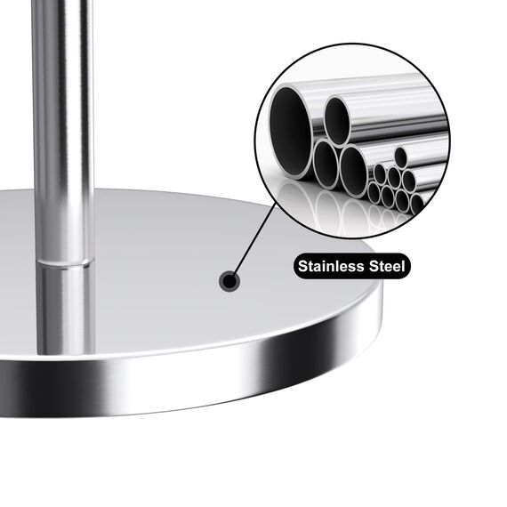 Toilettenpapierhalterständer (mit Reservefunktion), freistehender Toilettenpapierhalter, Edelstahl-Toilettenpapierhalterständer für die Aufbewahrung von Ersatzrollen für Badezimmer und Toilette