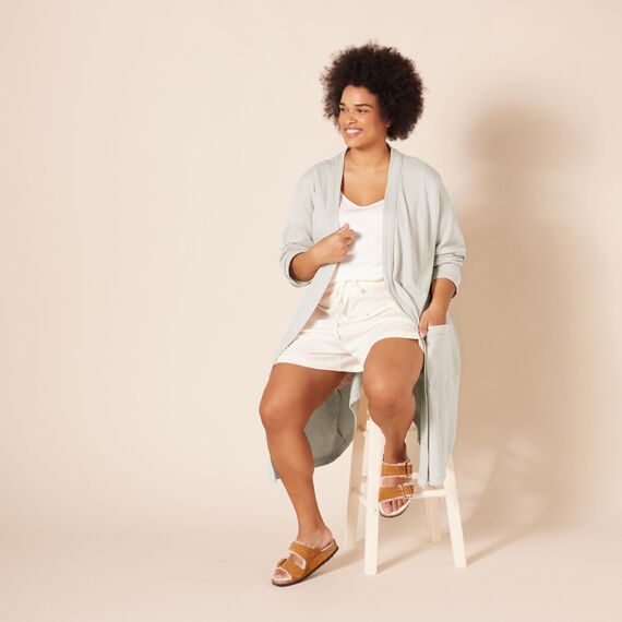 Amazon Essentials Damen Leichter Waffel-Bademantel, Mittellang (Erhältlich In Übergröße), Beige, XL