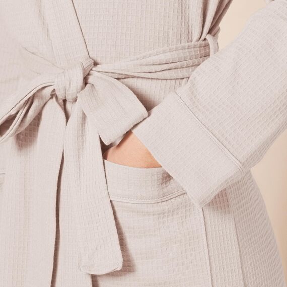 Amazon Essentials Damen Leichter Waffel-Bademantel, Mittellang (Erhältlich In Übergröße), Blassrosa, XXL Große Größen