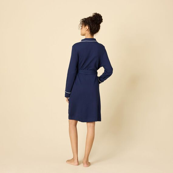 Amazon Essentials Damen Leichter Waffel-Bademantel, Mittellang (Erhältlich In Übergröße), Marineblau, 3XL Große Größen