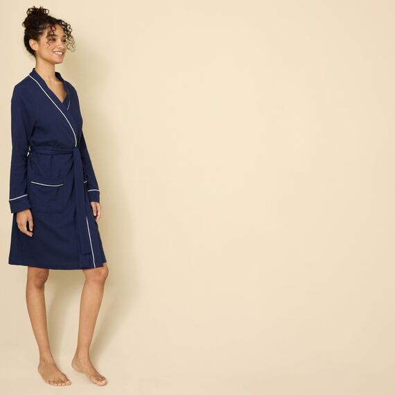 Amazon Essentials Damen Leichter Waffel-Bademantel, Mittellang (Erhältlich In Übergröße), Marineblau, 5XL Große Größen