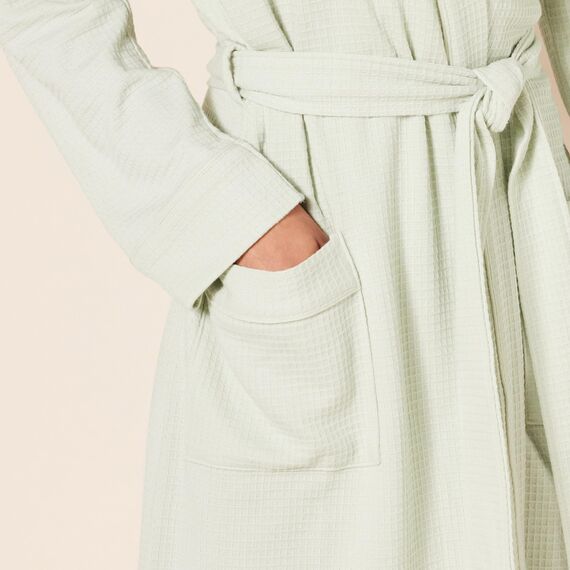 Amazon Essentials Damen Leichter Waffel-Bademantel, Mittellang (Erhältlich In Übergröße), Jadegrün, XXL