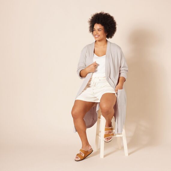 Amazon Essentials Damen Leichter Waffel-Bademantel, Mittellang (Erhältlich In Übergröße), Blassrosa, XS