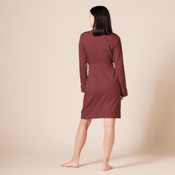 Amazon Essentials Damen Leichter Waffel-Bademantel, Mittellang (Erhältlich In Übergröße), Sattes Burgunderrot, XL