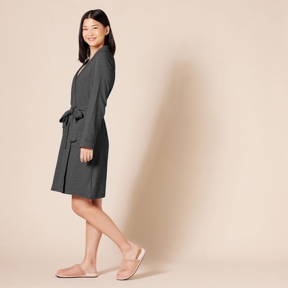 Amazon Essentials Damen Leichter Waffel-Bademantel, Mittellang (Erhältlich In Übergröße), Dunkelgrau Meliert, 4XL Große Größen