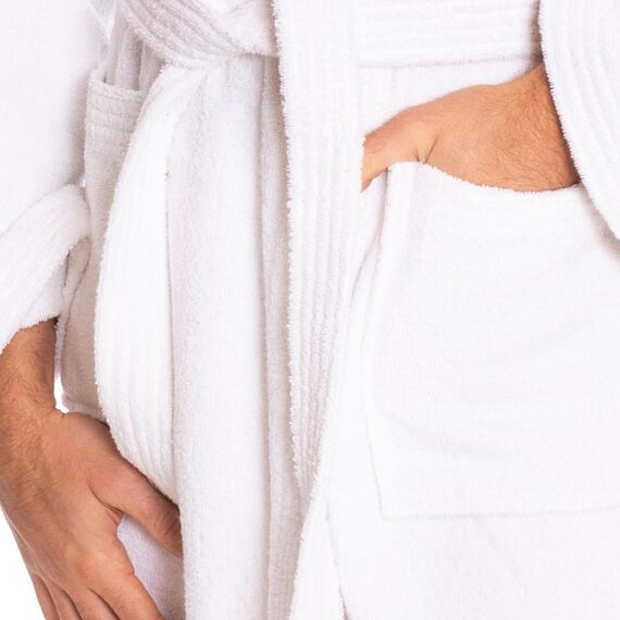 Lavea® Mexico – Bademantel Damen & Herren aus 100% Baumwolle – weicher Frottee Morgenmantel mit Kapuze, Unisex Design, Ideal für Sauna & Zuhause, saugstark & pflegeleicht