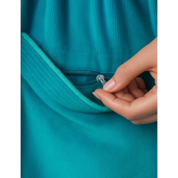 Morgenstern Bademantel Damen mit Kapuze 100% Baumwolle Frottee OEKO-TEX® Morgenmantel Leonie Petrol Größe S