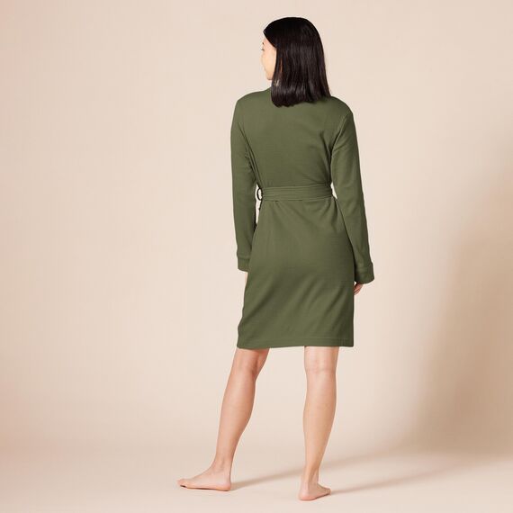 Amazon Essentials Damen Leichter Waffel-Bademantel, Mittellang (Erhältlich In Übergröße), Olivgrün, L