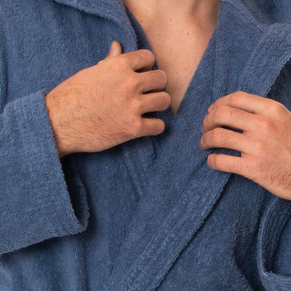 Lavea® Mexico – Bademantel Damen & Herren aus 100% Baumwolle – weicher Frottee Morgenmantel mit Kapuze, Unisex Design, Ideal für Sauna & Zuhause, saugstark & pflegeleicht