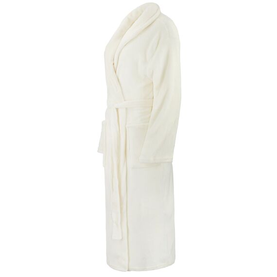 Brandsseller Unisex Bademantel Mikrofaser S/M – Weicher Morgenmantel mit Schalkragen für Damen & Herren – Hausmantel ideal für Zuhause, Reise & Spa – Creme