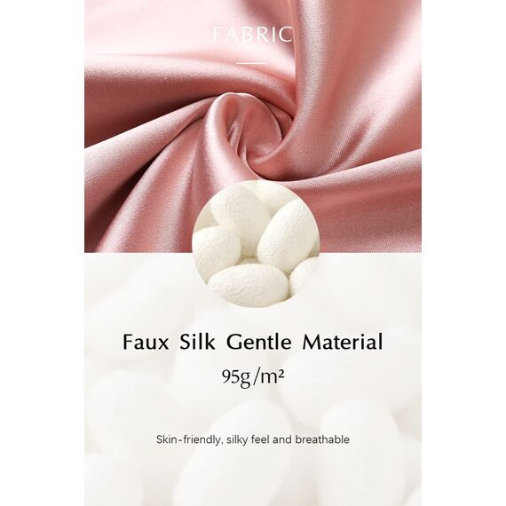 BABEYOND Damen Morgenmantel Lang Kurz Einfarbiger Bademantel Spitzen Ärmel Brautjungfer Kimono Satin Nachtwäsche Damen Sommer Robe Strickjacke Reine Farbe Schlafmantel (Pink)