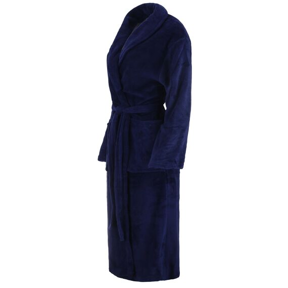 Brandsseller Unisex Bademantel Mikrofaser S/M – Weicher Morgenmantel mit Schalkragen für Damen & Herren – Hausmantel ideal für Zuhause, Reise & Spa – Marine
