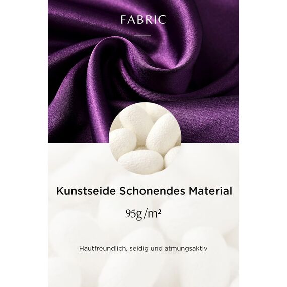 BABEYOND Damen Morgenmantel Lang Einfarbiger Bademantel Spitzen Ärmel Seide Satin Kimono Kleid Damen Sommer Robe Reine Farbe Schlafmantel (Dunkellila)