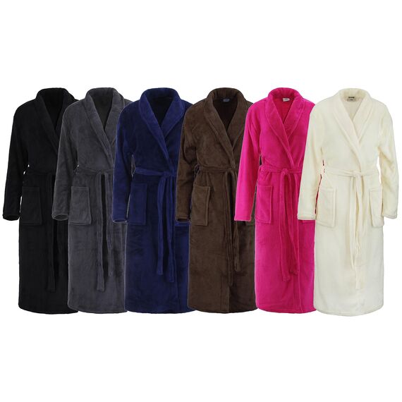 Brandsseller Unisex Bademantel Mikrofaser S/M – Weicher Morgenmantel mit Schalkragen für Damen & Herren – Hausmantel ideal für Zuhause, Reise & Spa – Marine