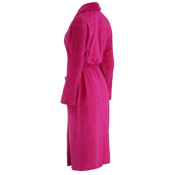 Brandsseller Unisex Bademantel Mikrofaser S/M – Weicher Morgenmantel mit Schalkragen für Damen & Herren – Hausmantel ideal für Zuhause, Reise & Spa – Pink