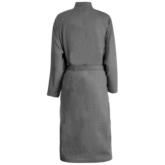 Brandsseller Unisex Bademantel aus Baumwolle L – Leichter Morgenmantel aus Waffel-Piqué für Damen & Herren – Saunamantel / Hausmantel für Wellness & Zuhause - Anthrazit