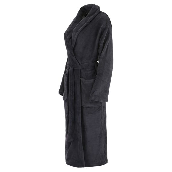 Brandsseller Unisex Bademantel Mikrofaser XXL/3XL – Weicher Morgenmantel mit Schalkragen für Damen & Herren – Hausmantel ideal für Zuhause, Reise & Spa – Anthrazit