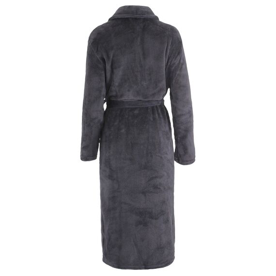 Brandsseller Unisex Bademantel Mikrofaser S/M – Weicher Morgenmantel mit Schalkragen für Damen & Herren – Hausmantel ideal für Zuhause, Reise & Spa – Anthrazit