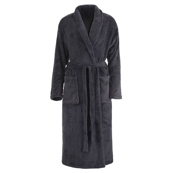 Brandsseller Unisex Bademantel Mikrofaser XXL/3XL – Weicher Morgenmantel mit Schalkragen für Damen & Herren – Hausmantel ideal für Zuhause, Reise & Spa – Anthrazit