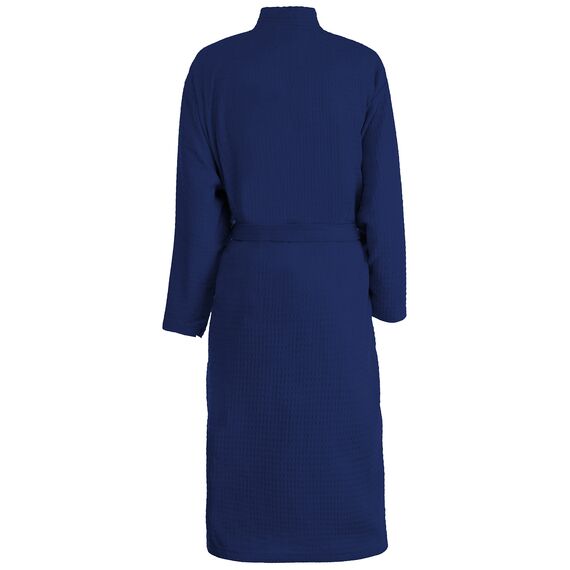 Brandsseller Unisex Bademantel aus Baumwolle XL – Leichter Morgenmantel aus Waffel-Piqué für Damen & Herren – Saunamantel/Hausmantel für Wellness & Zuhause - Navy