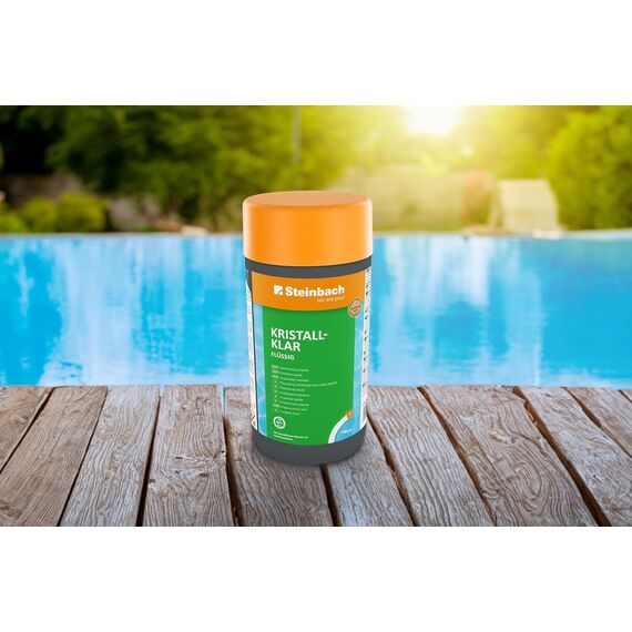 Steinbach | Poolpflege Kristallklar | flüssig Algezid | 5 l | Poolwasser sauber und kristallklar | ideal zur Reinigung und Wartung