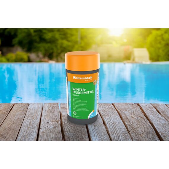 Steinbach Poolpflege Winterpflegemittel flüssig - 0753701TV00-1 l - Konzentrat gegen Algen & Ablagerungen - Sorgt für sauberes Poolwasser bis zum Frühjahr - Schaumfrei & mit Langzeitwirkung