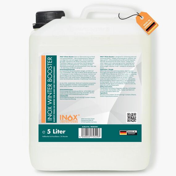 INOX® Pool Wintermittel 4 x 5L | Hochwertiges Pool Überwinterungsmittel & Algizid für Pool | Effektives Wintermittel für Poolpflege im Winter