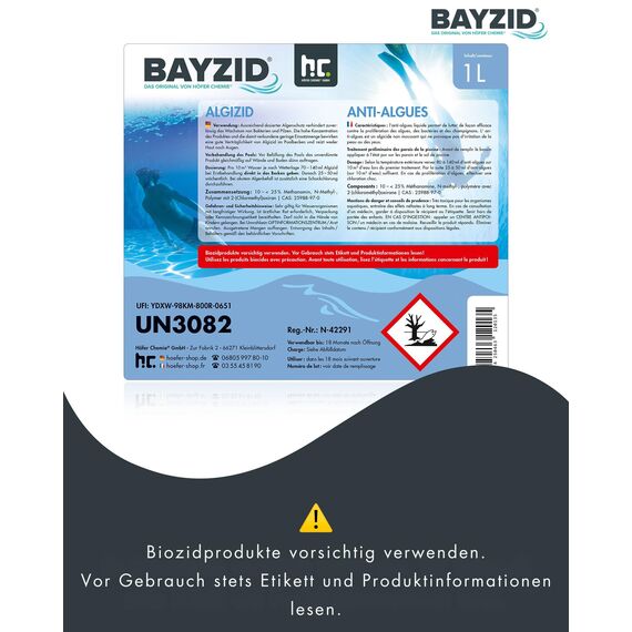 Höfer Chemie Algizid Algenverhütung 2 x 5L - Algenvernichter Pool - Präventiver Schutz vor Algen, Bakterien & Pilzen - Für Sauberes Wasser