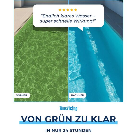 BlueViking Chlortabletten für Pool 5 in 1 - Hochwirksame Multitabs Pool 200g im 1kg Eimer - Chlor Pool Tabletten in EU Premium-Qualität - Einfache, Sichere und Effiziente Poolpflege