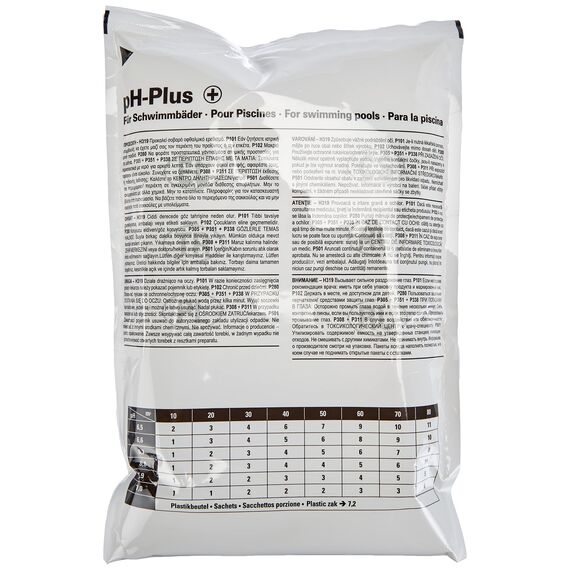 BAYROL pH-Plus Granulat 1,5 kg zur -Wert-Korrektur - sehr einfache Dosierung - 3 x 500 g Dosierbeutel - leichtlöslich - pH-Regulierung, Weiß